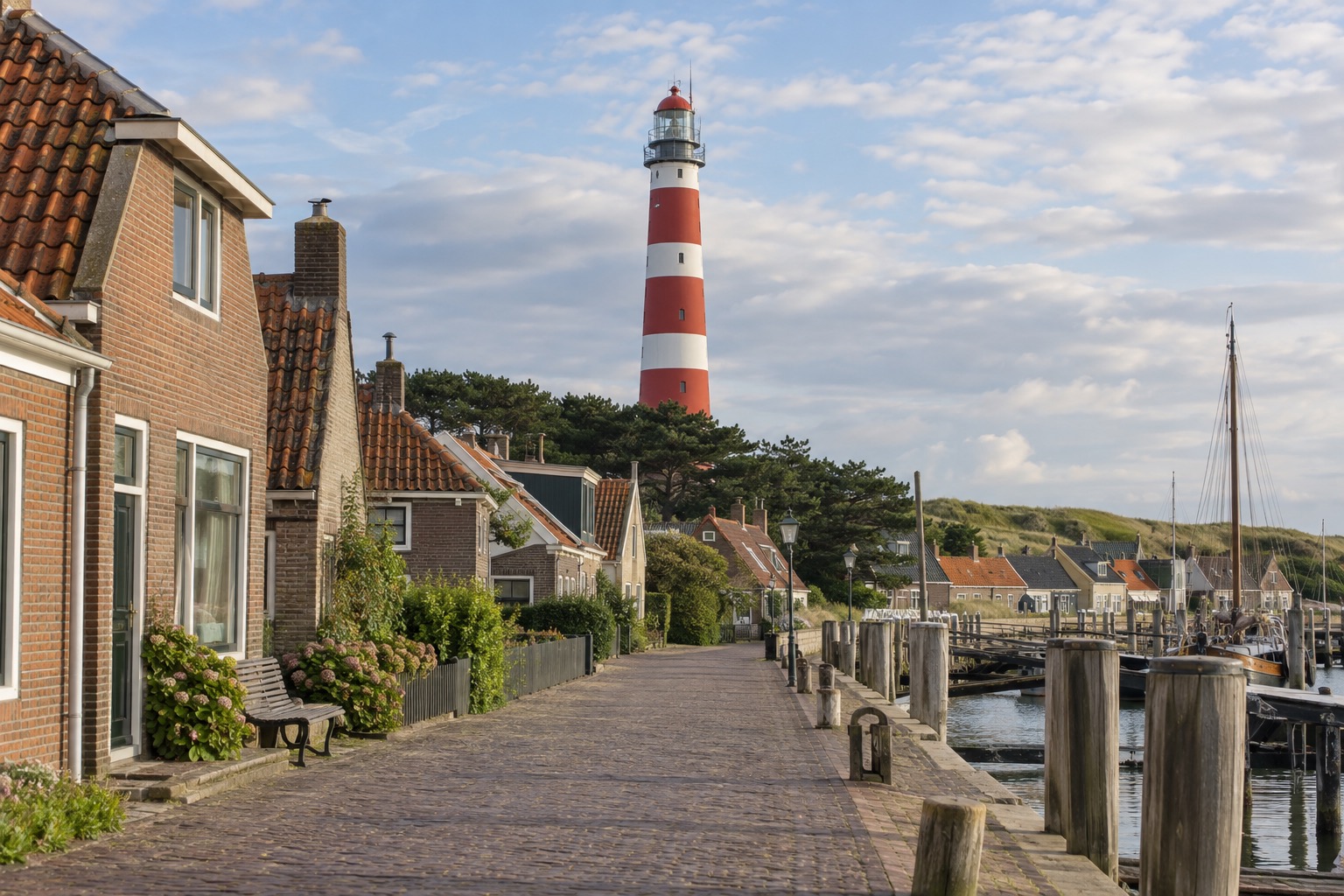 Brandaris lighthouse rising above the village of West-Terschelling